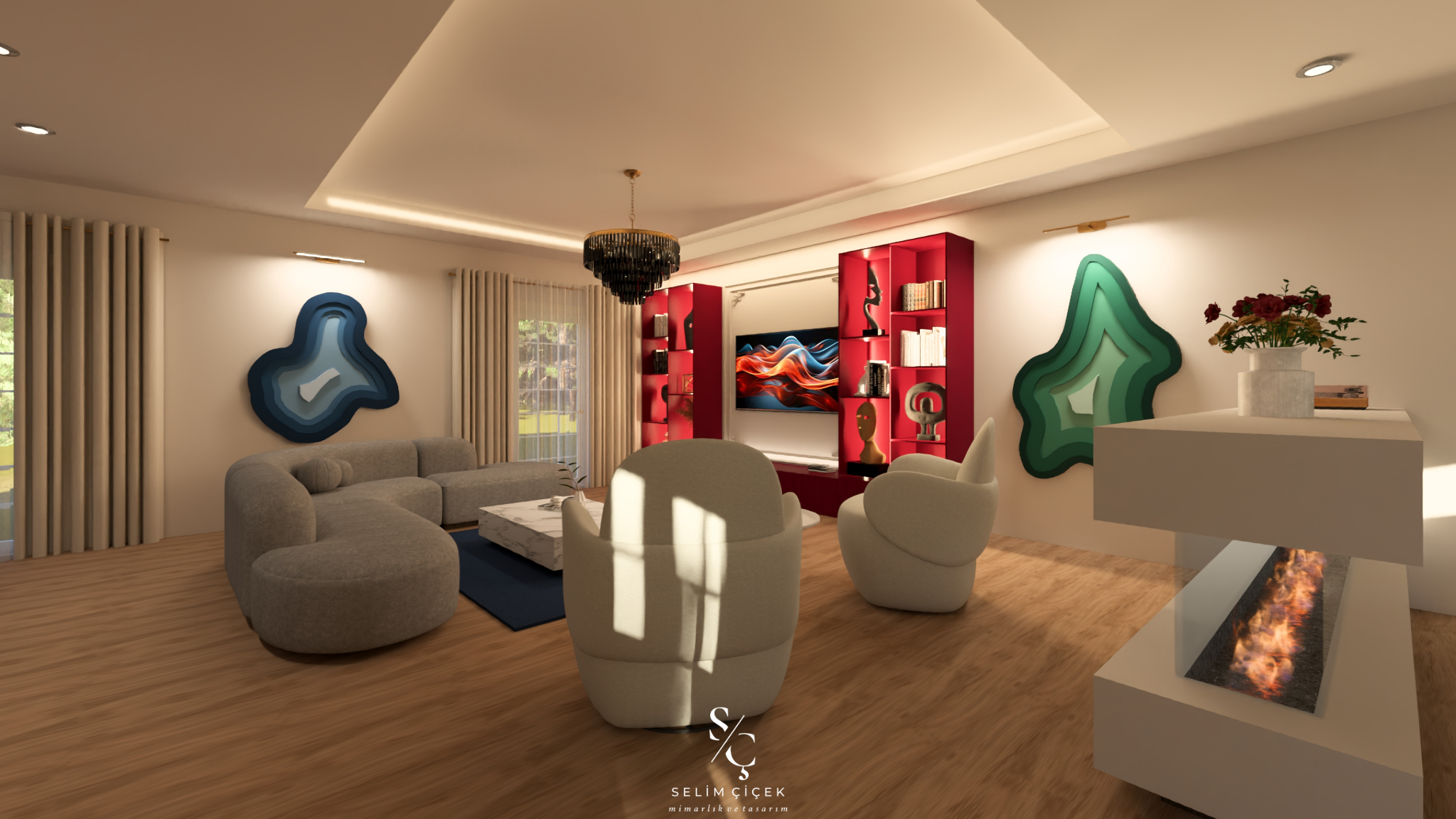 Açık Plan Salon & Mutfak Tasarımı 